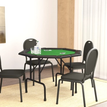 vidaXL Τραπέζι Πόκερ Πτυσσόμενο για 8 Παίκτες Πράσινο 108x108x75cm 1 τεμ.