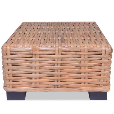 vidaXL Σαλονιού Τραπεζάκι 45x45x30cm από Φυσικό Ρατάν