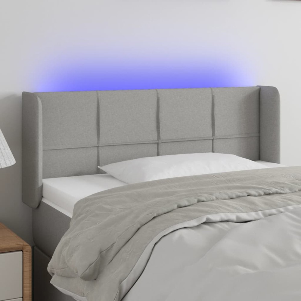 vidaXL Κεφαλάρι Κρεβατιού LED Ανοιχτό Γκρι 103x16x78/88cm Υφασμάτινο 1 τεμ. vidaXL Κεφαλάρι Κρεβατιού LED Ανοιχτό Γκρι 103x16x78/88cm Υφασμάτινο 1 τεμ.