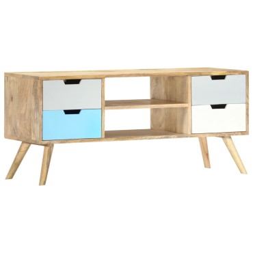 vidaXL Έπιπλο Τηλεόρασης 110x35x48cm από Μασίφ Ξύλο Μάνγκο