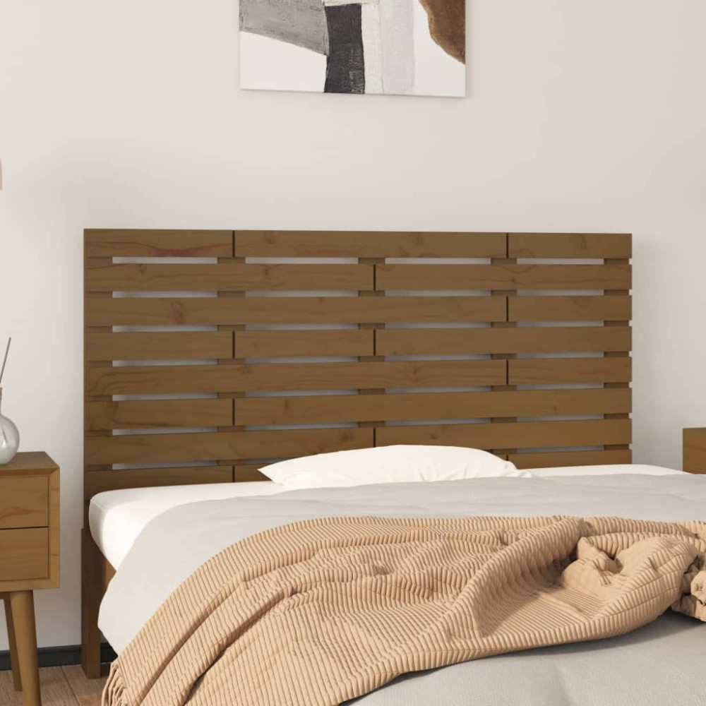 vidaXL Κεφαλάρι Τοίχου Μελί 126x3x63cm από Μασίφ Ξύλο Πεύκου 1 τεμ.
