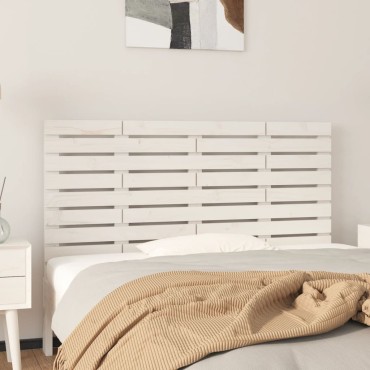 vidaXL Κεφαλάρι Τοίχου Λευκό 156x3x63cm από Μασίφ Ξύλο Πεύκου 1 τεμ.