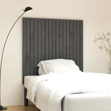 vidaXL Κεφαλάρι Τοίχου Γκρι 108x3x110cm από Μασίφ Ξύλο Πεύκου 1 τεμ.