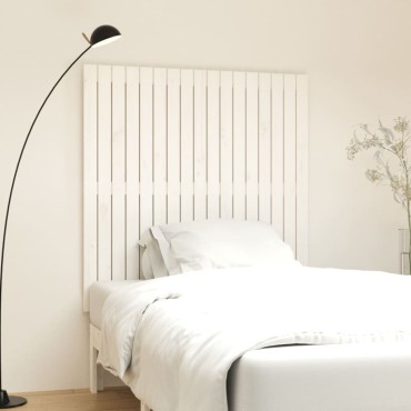 vidaXL Κεφαλάρι Τοίχου Λευκό 108x3x110cm από Μασίφ Ξύλο Πεύκου 1 τεμ.