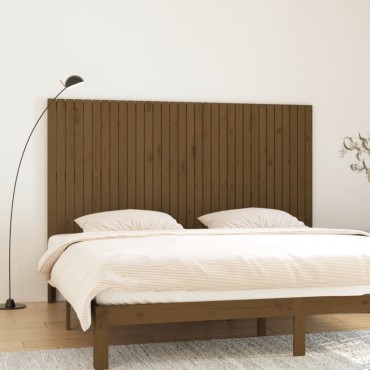 vidaXL Κεφαλάρι Τοίχου Μελί 204x3x110cm από Μασίφ Ξύλο Πεύκου 1 τεμ.