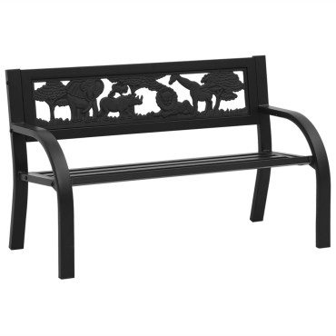 vidaXL Παγκάκι Κήπου Παιδικό από Ατσάλι 86x41x53cm 1 τεμ.