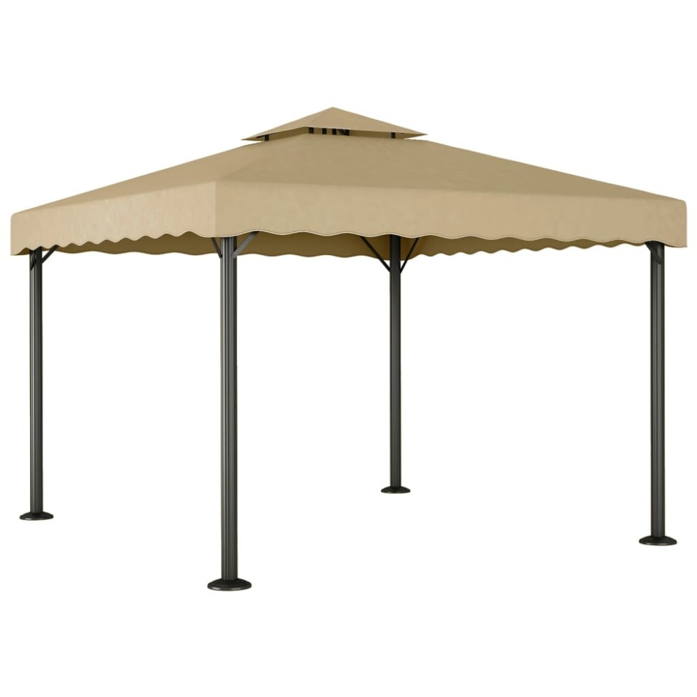 vidaXL Κιόσκι Taupe 3 x 3 μ. από Αλουμίνιο και Ατσάλι