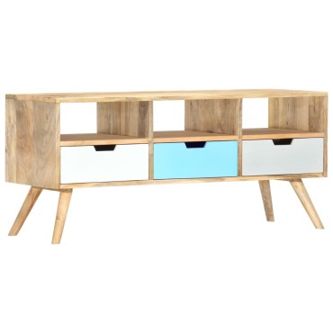 vidaXL Έπιπλο Τηλεόρασης 110x35x48cm από Μασίφ Ξύλο Μάνγκο