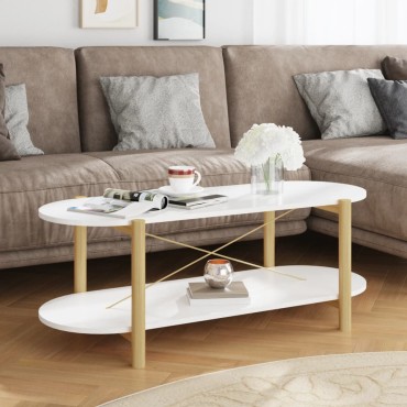 vidaXL Τραπεζάκι Σαλονιού Λευκό 110x48x40cm Επεξεργασμένο Ξύλο 1 τεμ.
