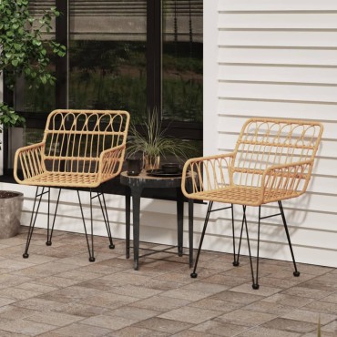 vidaXL Καρέκλες Κήπου 2 τεμ. 56x64x80cm Ρατάν Πολυαιθυλενίου