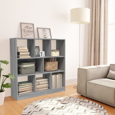 vidaXL Βιβλιοθήκη Γκρι Sonoma 97,5x29,5x100cm από Επεξεργασμένο Ξύλο 1 τεμ.