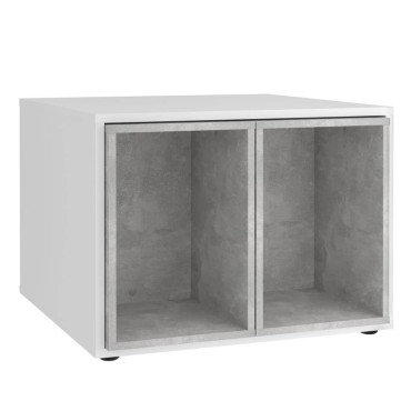 FMD Τραπεζάκι Σαλονιού 67,5x67,5x50cm Λευκό/Σκυρ. 2 Βοηθ. Τραπεζάκια 1 τεμ.