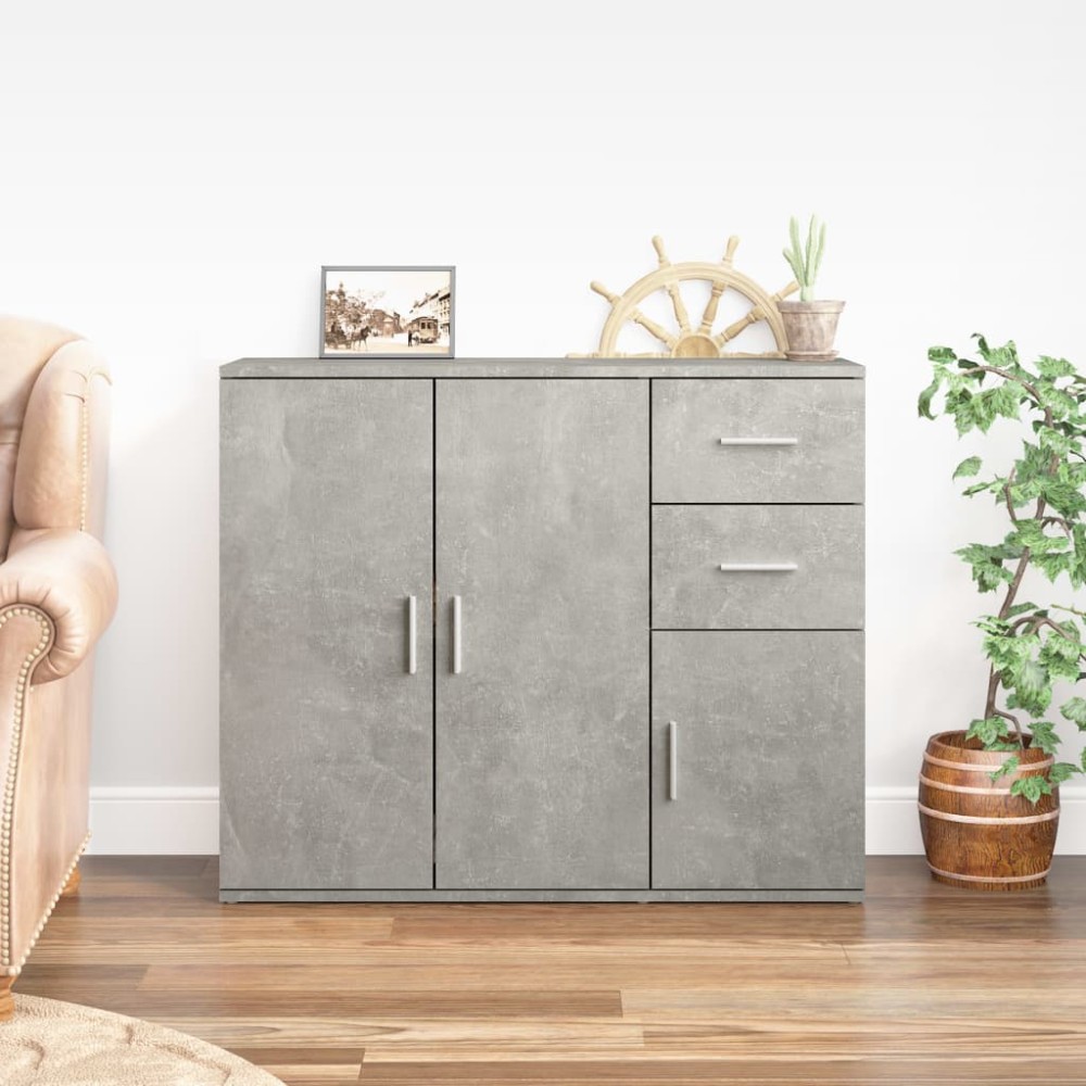 vidaXL Ντουλάπι Γκρι Σκυροδέματος 91x29,5x75cm Επεξεργασμένο Ξύλο 1 τεμ.