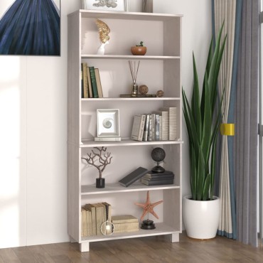 vidaXL Ντουλάπι HAMAR Λευκό από Μασίφ Ξύλο Πεύκου 85x35x180cm 1 τεμ.