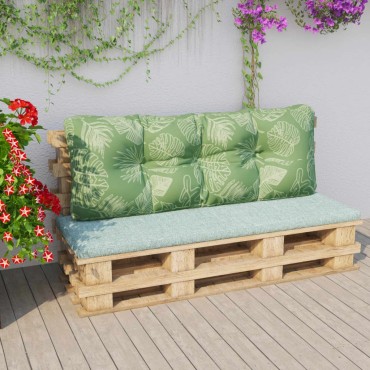 vidaXL Μαξιλάρι Παλέτας με Σχέδιο Φύλλων 120x40x12cm Υφασμάτινο