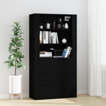 vidaXL Ντουλάπι Μαύρο από Επεξεργασμένο Ξύλο 80x33x70cm 1 τεμ.