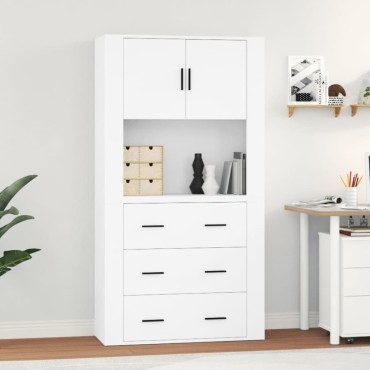 vidaXL Ντουλάπι Λευκό από Επεξεργασμένο Ξύλο 80x33x70cm 1 τεμ.