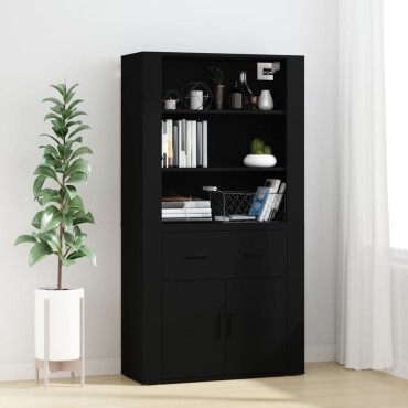 vidaXL Ντουλάπι Μαύρο από Επεξεργασμένο Ξύλο 80x33x70cm 1 τεμ.