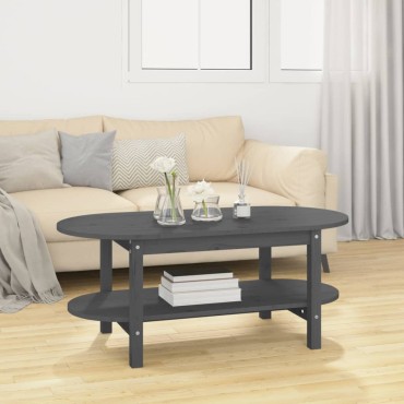 vidaXL Τραπεζάκι Σαλονιού Γκρι 110x55x45cm από Μασίφ Ξύλο Πεύκου 1 τεμ.