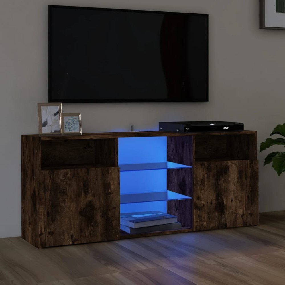vidaXL Έπιπλο Τηλεόρασης με LED Καπνιστή Δρυς 120x30x50cm