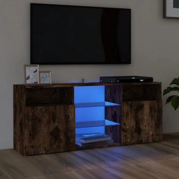 vidaXL Έπιπλο Τηλεόρασης με LED Καπνιστή Δρυς 120x30x50cm