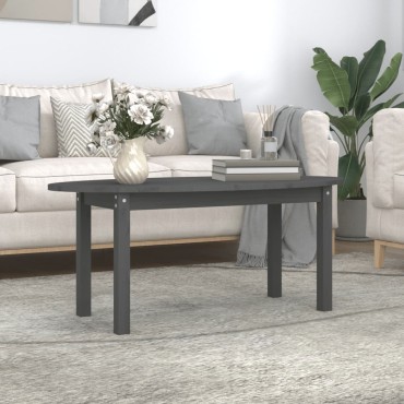 vidaXL Τραπεζάκι Σαλονιού Γκρι 110x55x45cm από Μασίφ Ξύλο Πεύκου 1 τεμ.