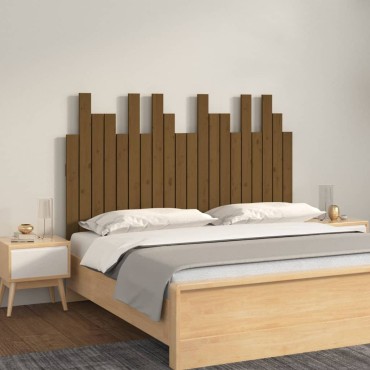 vidaXL Κεφαλάρι Τοίχου Μελί 127,5x3x80cm από Μασίφ Ξύλο Πεύκου 1 τεμ.