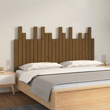 vidaXL Κεφαλάρι Τοίχου Μελί 146,5x3x80cm από Μασίφ Ξύλο Πεύκου 1 τεμ.