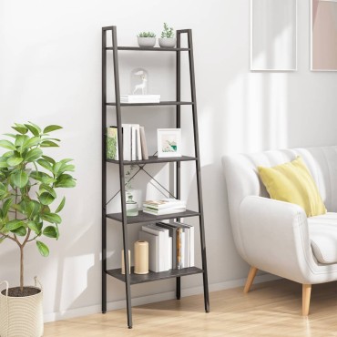 vidaXL Ραφιέρα Όρθια 5 Επιπέδων Μαύρη 56x35x174cm 1 τεμ.