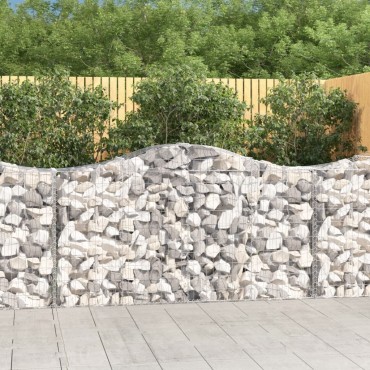 vidaXL Συρματοκιβώτια Τοξωτά 25 τεμ. 200x50x100/120 εκ. Γαλβαν. Ατσάλι