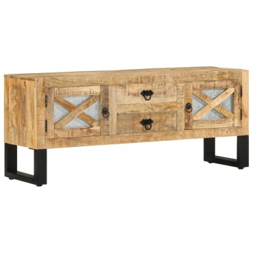 vidaXL Έπιπλο Τηλεόρασης 110x30x45cm από Ακατέργαστο Ξύλο Μάνγκο