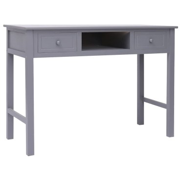 vidaXL Γραφείο Γκρι 108x45x76cm από Μασίφ Ξύλο Παυλώνιας 1 τεμ.