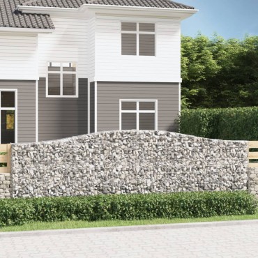 vidaXL Συρματοκιβώτια Τοξωτά 3 τεμ. 400x30x120/140 εκ. Γαλβαν. Ατσάλι