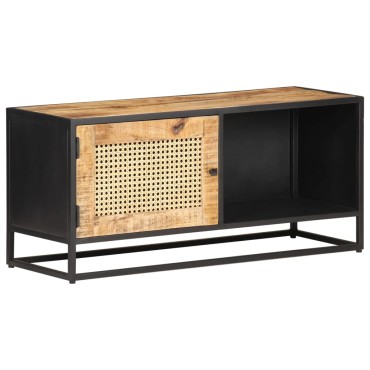 vidaXL Έπιπλο Τηλεόρασης 90x30x40cm Ακατ. Μάνγκο/Φυσικό Ζαχαροκάλαμο