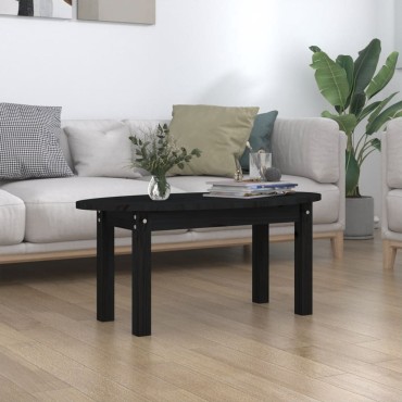 vidaXL Τραπεζάκι Σαλονιού Μαύρο 80x40x35cm από Μασίφ Ξύλο Πεύκου 1 τεμ.