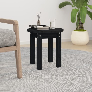 vidaXL Τραπεζάκι Σαλονιού Μαύρο 35x35cm από Μασίφ Ξύλο Πεύκου 1 τεμ.