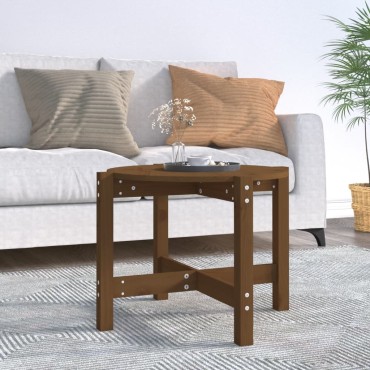 vidaXL Τραπεζάκι Σαλονιού Καφέ Μελί 62,5x45cm Μασίφ Ξύλο Πεύκου 1 τεμ.