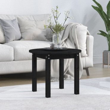 vidaXL Τραπεζάκι Σαλονιού Μαύρο 55x45cm από Μασίφ Ξύλο Πεύκου 1 τεμ.
