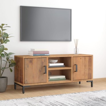 vidaXL Έπιπλο Τηλεόρασης Καφέ 110x35x48cm από Μασίφ Ξύλο Πεύκου