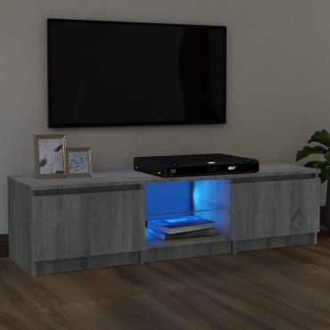 vidaXL Έπιπλο Τηλεόρασης με LED Γκρι Sonoma 140x40x36cm