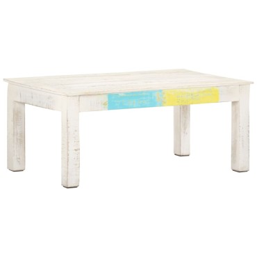 vidaXL Τραπεζάκι Σαλονιού Λευκό 110x60x45cm από Μασίφ Ξύλο Μάνγκο 1 τεμ.