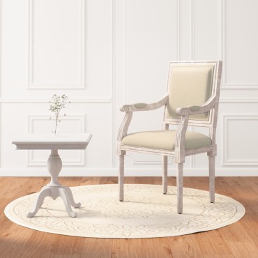 vidaXL Πολυθρόνα Μπεζ 54x59x99cm Λινή 1 τεμ.