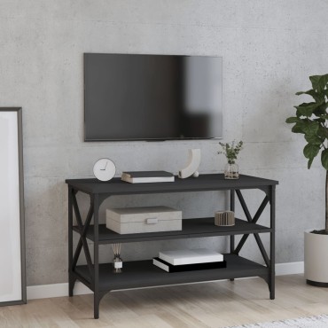 vidaXL Έπιπλο Τηλεόρασης Μαύρο 80x40x50cm από Επεξεργασμένο Ξύλο 1 τεμ.