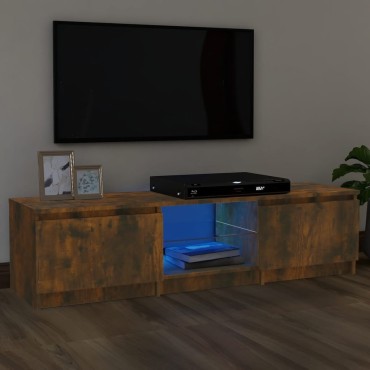 vidaXL Έπιπλο Τηλεόρασης με LED Καπνιστή Δρυς 140x40x35,5cm