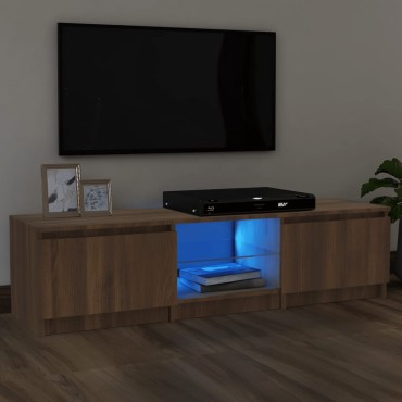 vidaXL Έπιπλο Τηλεόρασης με LED Καφέ δρυς 140x40x36cm