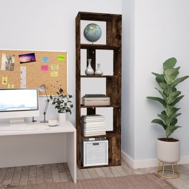 vidaXL Βιβλιοθήκη Καπνιστή Δρυς 45x24x160cm Επεξεργασμένο Ξύλο 1 τεμ.