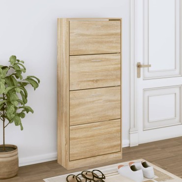 vidaXL Παπουτσοθήκη Sonoma Δρυς 63x24x147cm από Επεξεργασμένο Ξύλο