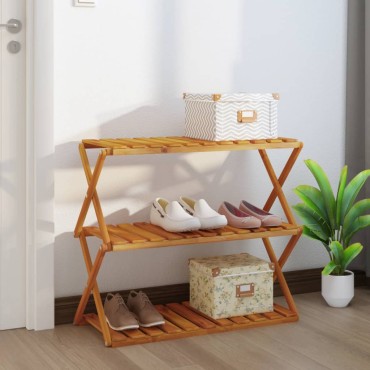 vidaXL Ραφιέρα με 3 Επίπεδα Καφέ 70x31x63cm από Μασίφ Ξύλο Ακακίας 1 τεμ.
