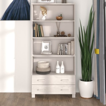 vidaXL Ντουλάπι HAMAR Λευκό από Μασίφ Ξύλο Πεύκου 85x35x180cm 1 τεμ.