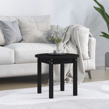 vidaXL Τραπεζάκι Σαλονιού Μαύρο 45x40cm από Μασίφ Ξύλο Πεύκου 1 τεμ.